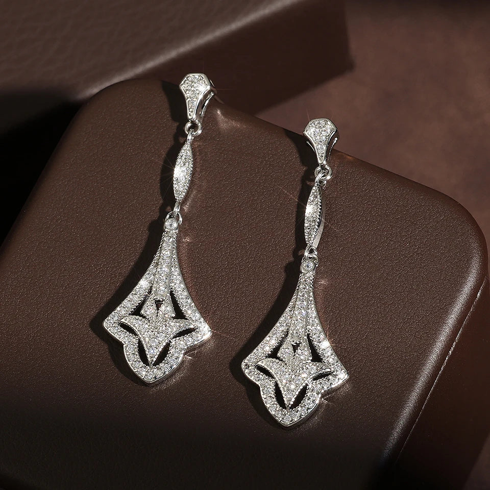 Leaf Zircon Earrings
