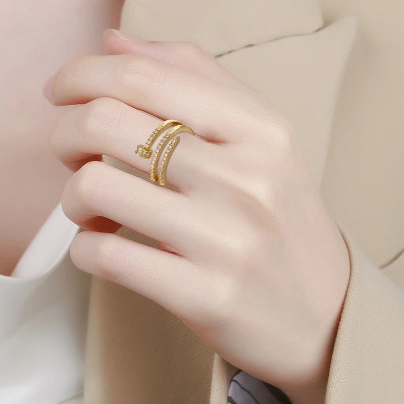 Zircon Multilayer Adjustable Rings