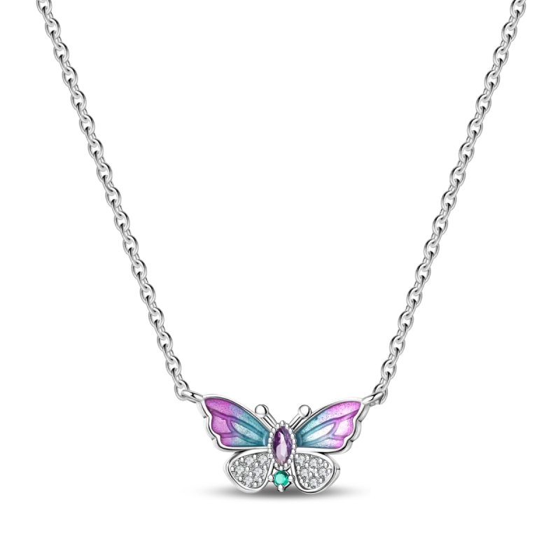 Zircon Heart Butterfly Simple Necklaces