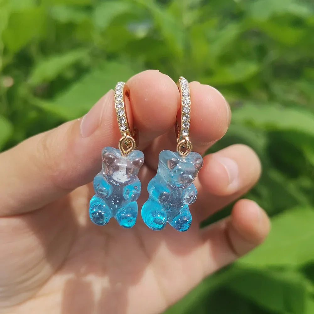 Cute Acrylic Candy Gummy Bear Dangle Earrings
