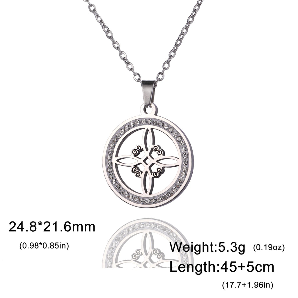 Zircon Round Pendant Necklaces