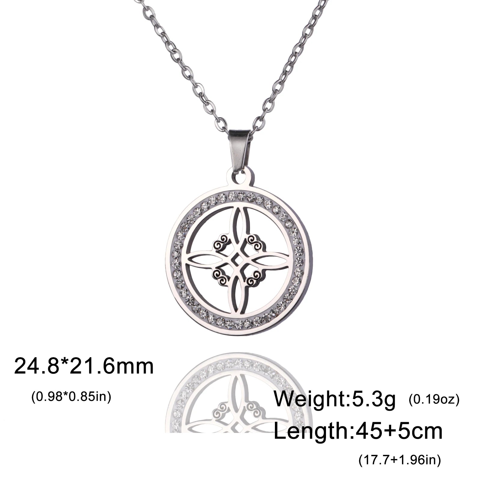 Zircon Round Pendant Necklaces