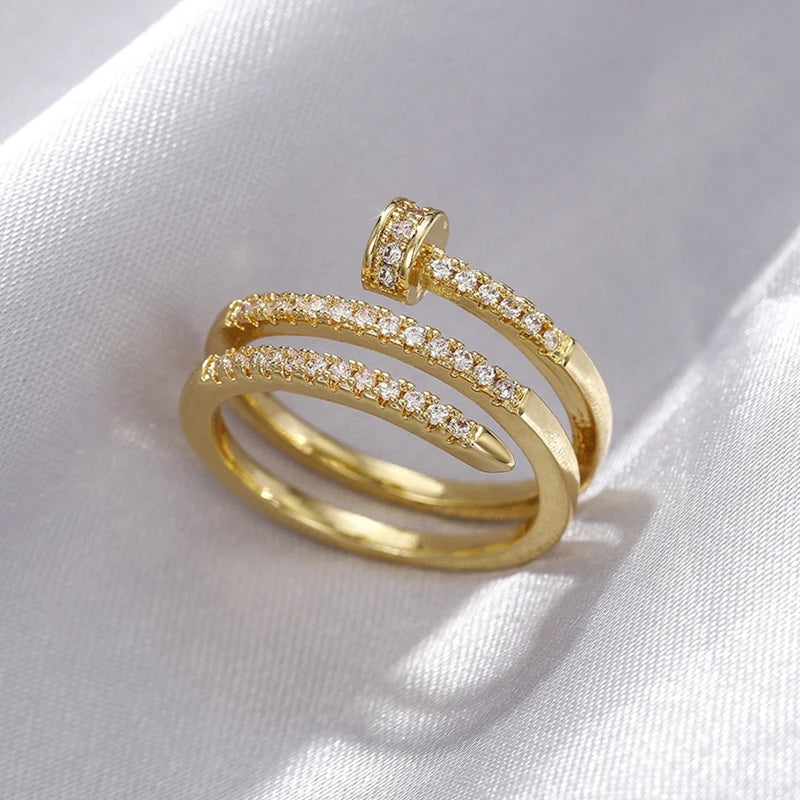 Zircon Multilayer Adjustable Rings