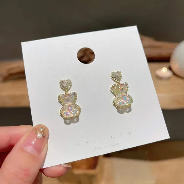 Cute Acrylic Candy Gummy Bear Dangle Earrings