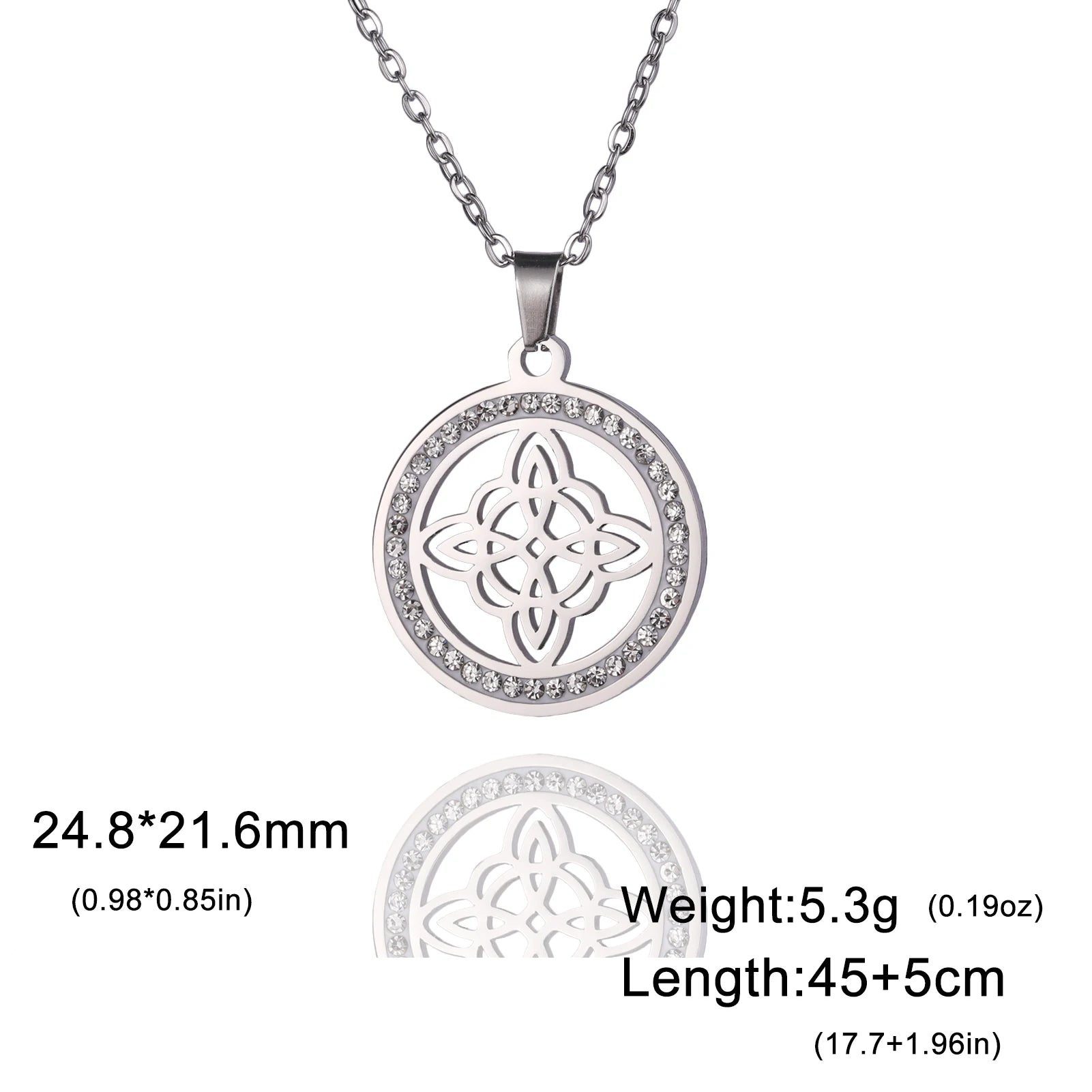 Zircon Round Pendant Necklaces