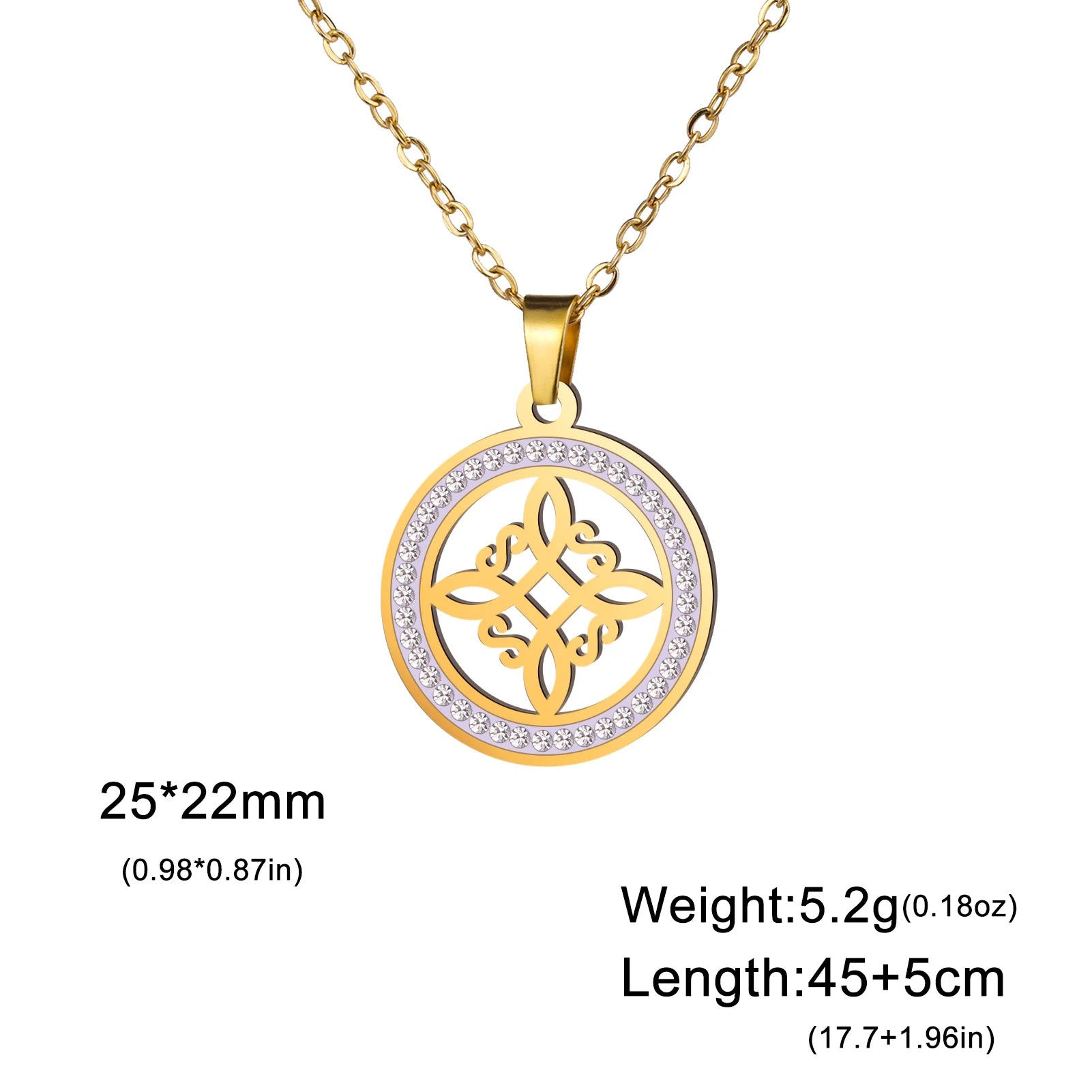 Zircon Round Pendant Necklaces