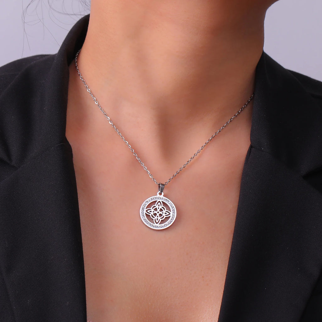 Zircon Round Pendant Necklaces