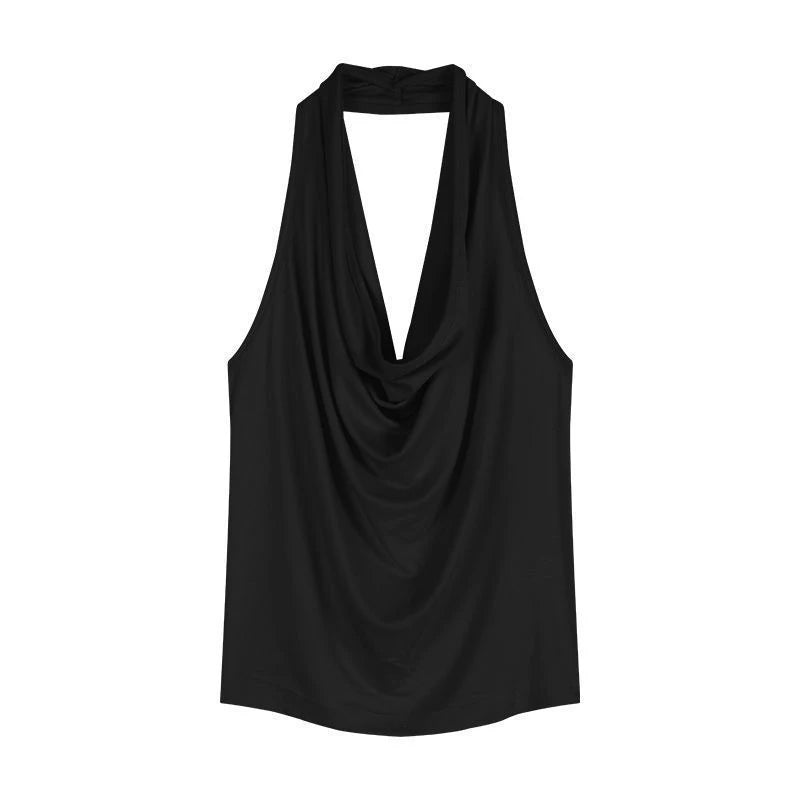 Pure Swing Collar Halter Sleeveless Slim Tank Top