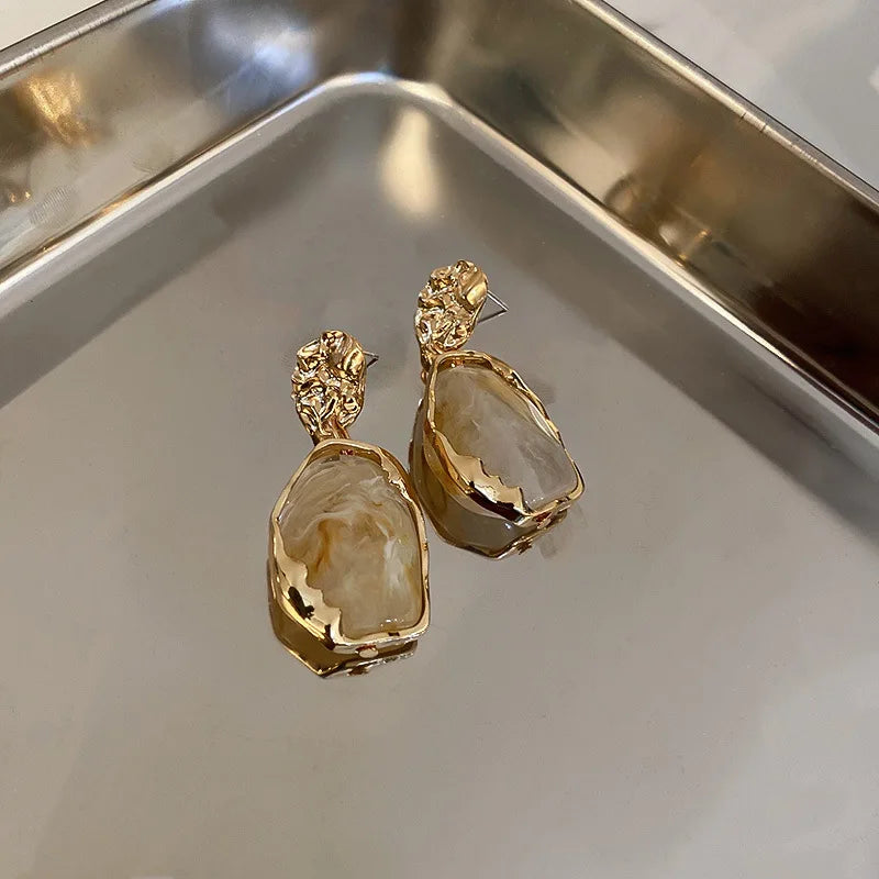 Zircon Square Stone Earrings