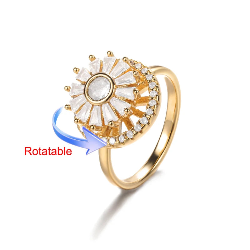 Four Clover Rotating Anxiety Rings
