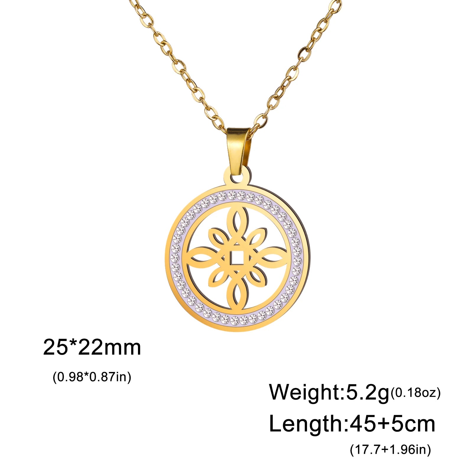 Zircon Round Pendant Necklaces