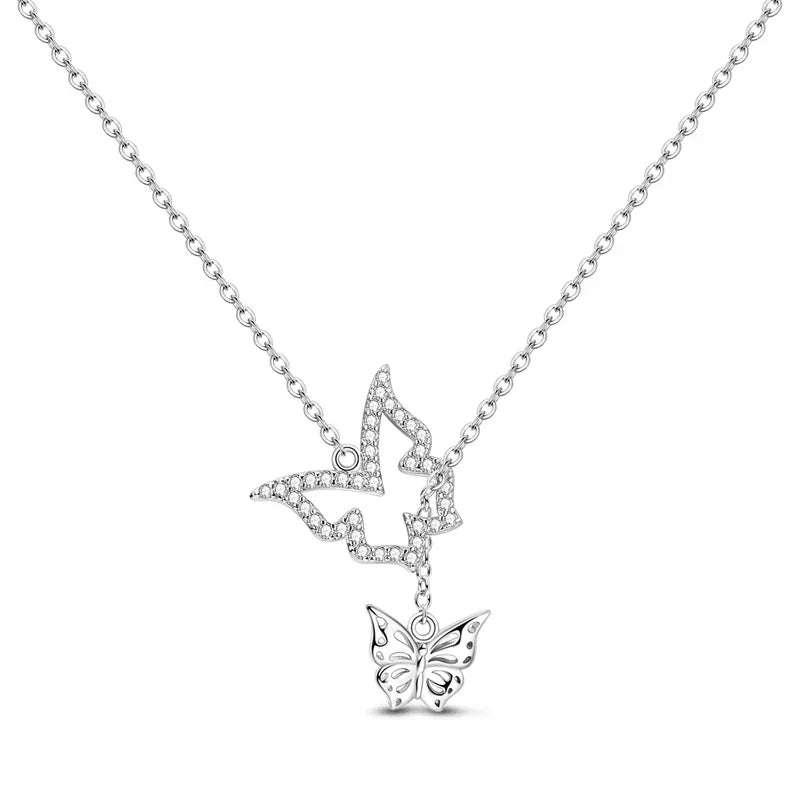Zircon Heart Butterfly Simple Necklaces