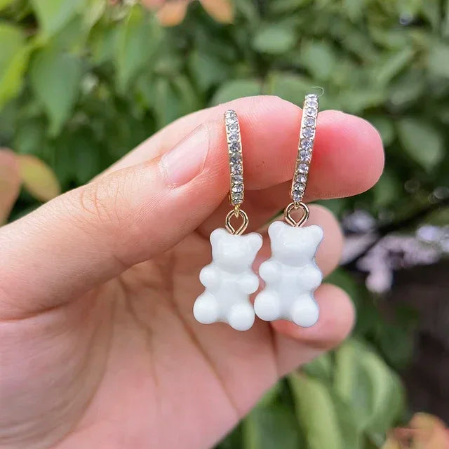 Cute Acrylic Candy Gummy Bear Dangle Earrings