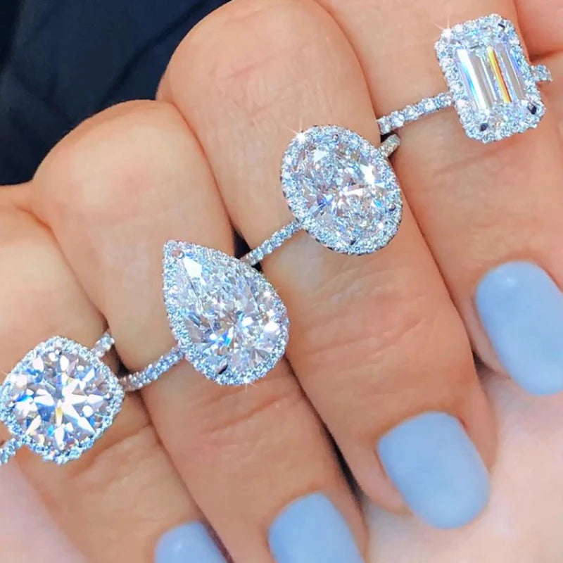 Oval Pear Cut Wedding Rings