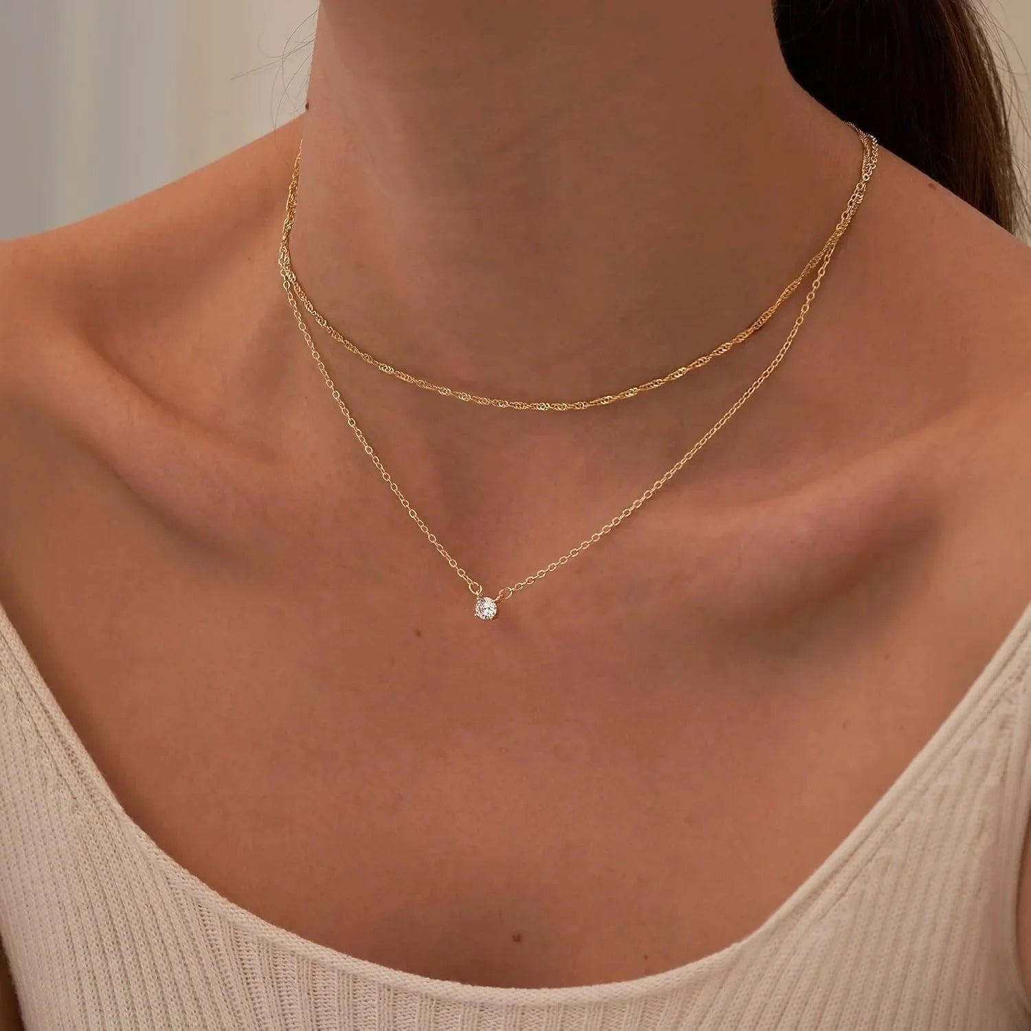 Gold Sterling Silver Choker Necklace