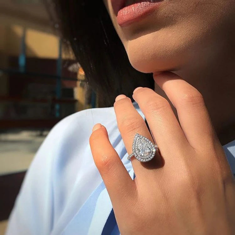 Oval Pear Cut Wedding Rings