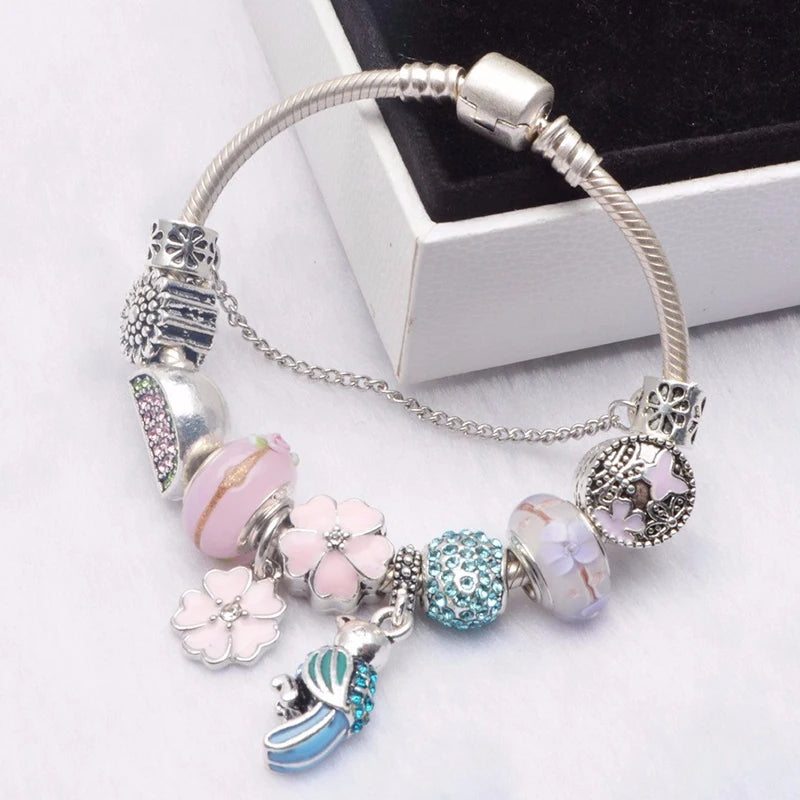Cherry Blossoms Charm Bracelets