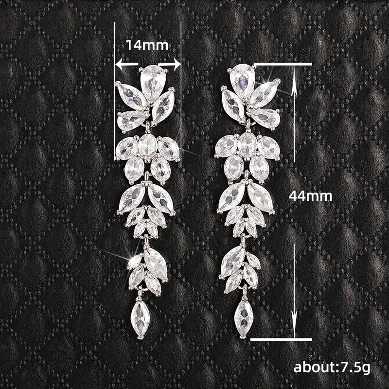 Leaf Zircon Earrings