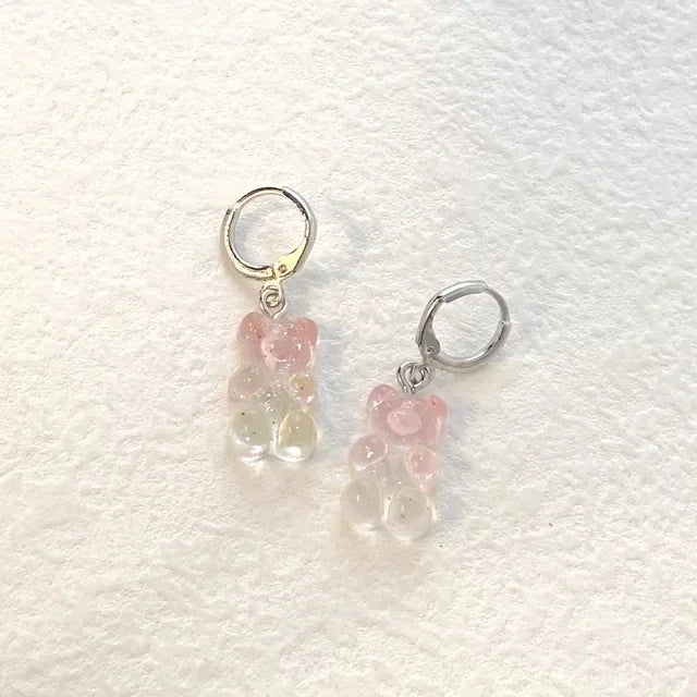 Cute Acrylic Candy Gummy Bear Dangle Earrings