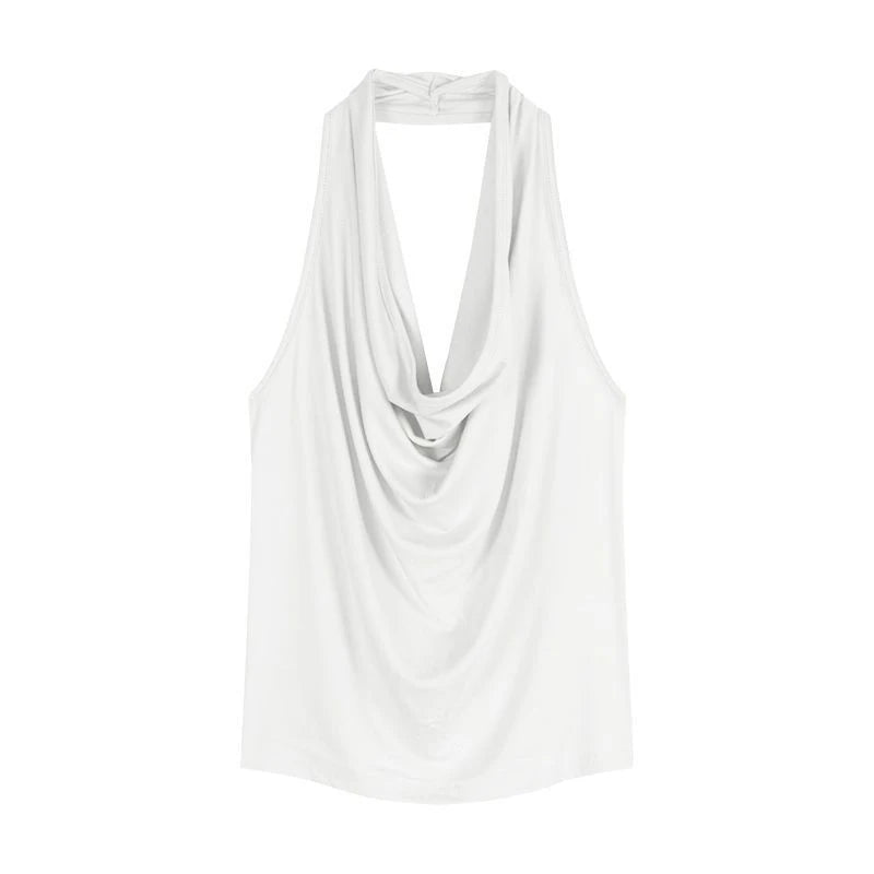 Pure Swing Collar Halter Sleeveless Slim Tank Top