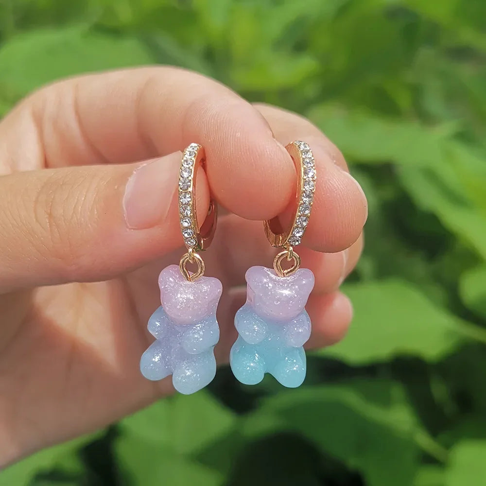 Cute Acrylic Candy Gummy Bear Dangle Earrings