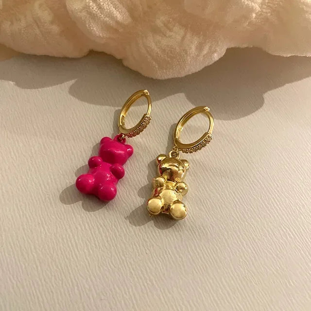 Cute Acrylic Candy Gummy Bear Dangle Earrings