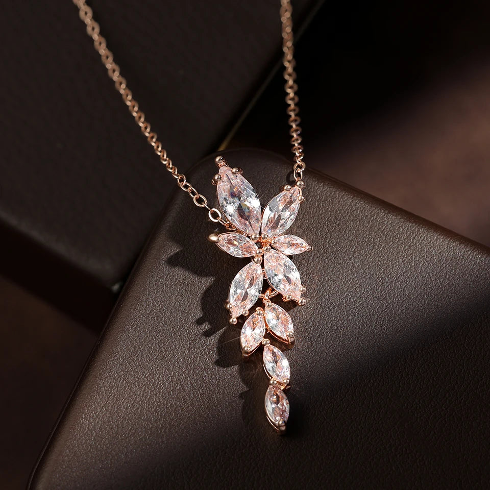 Leaf Zircon Earrings