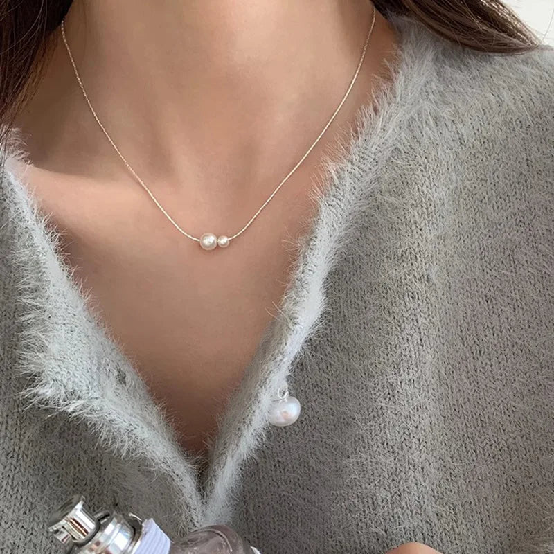 Pearl Simple Elegant Pendant Necklace