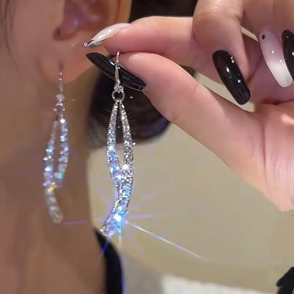 Zircon Butterfly Tassel Earrings