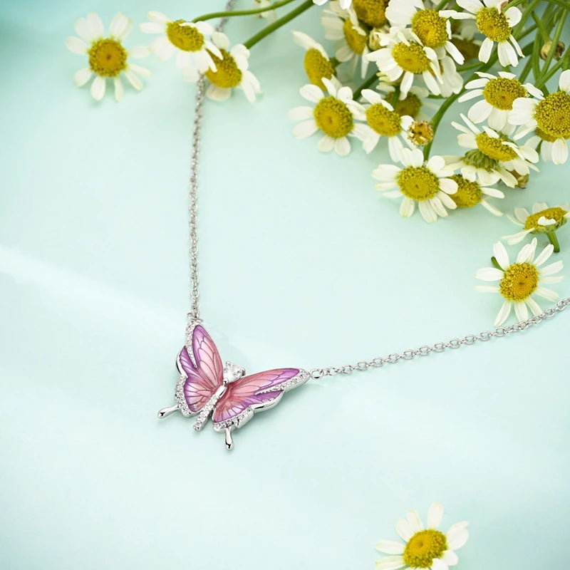 Zircon Heart Butterfly Simple Necklaces