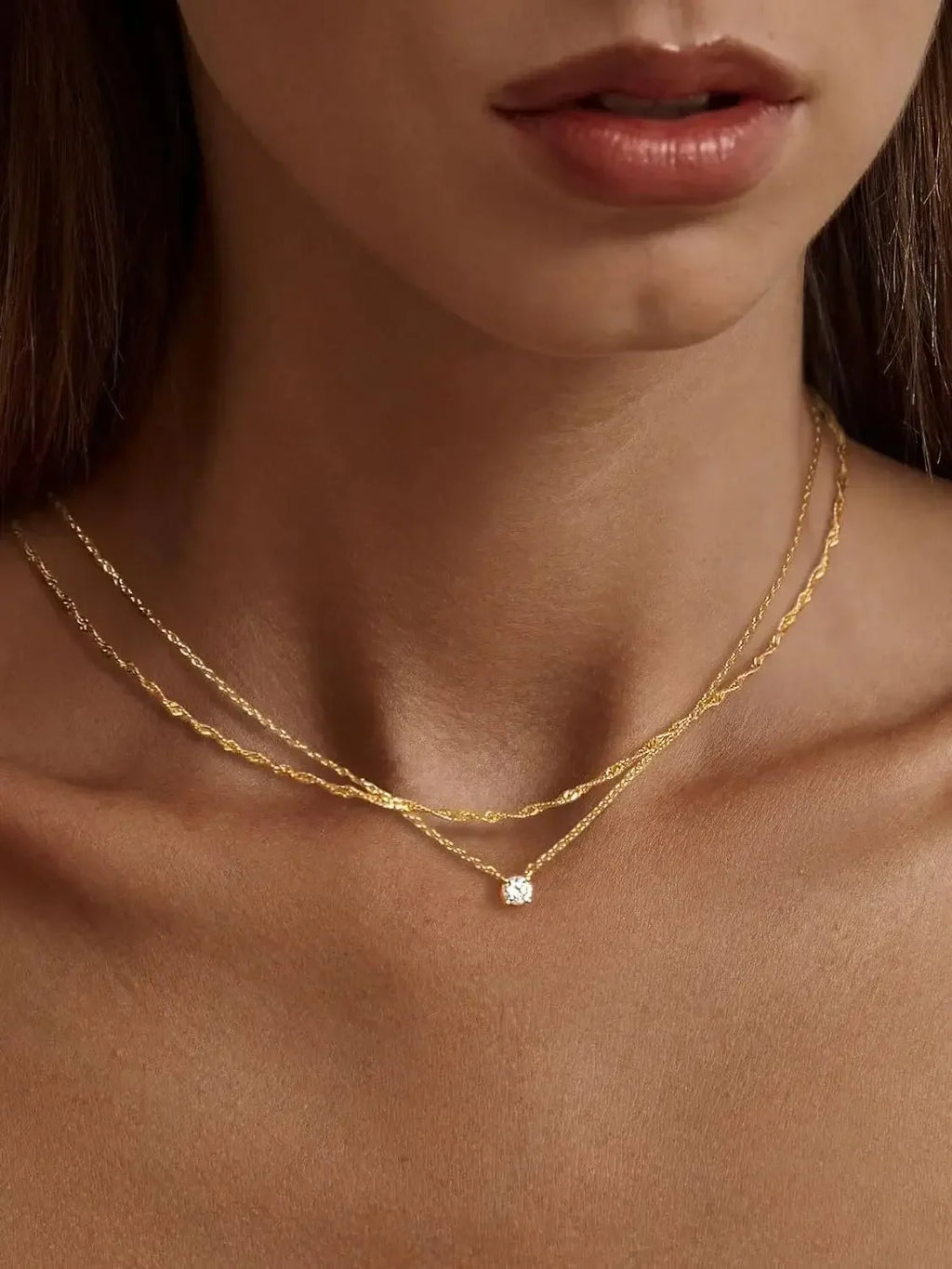 Gold Sterling Silver Choker Necklace