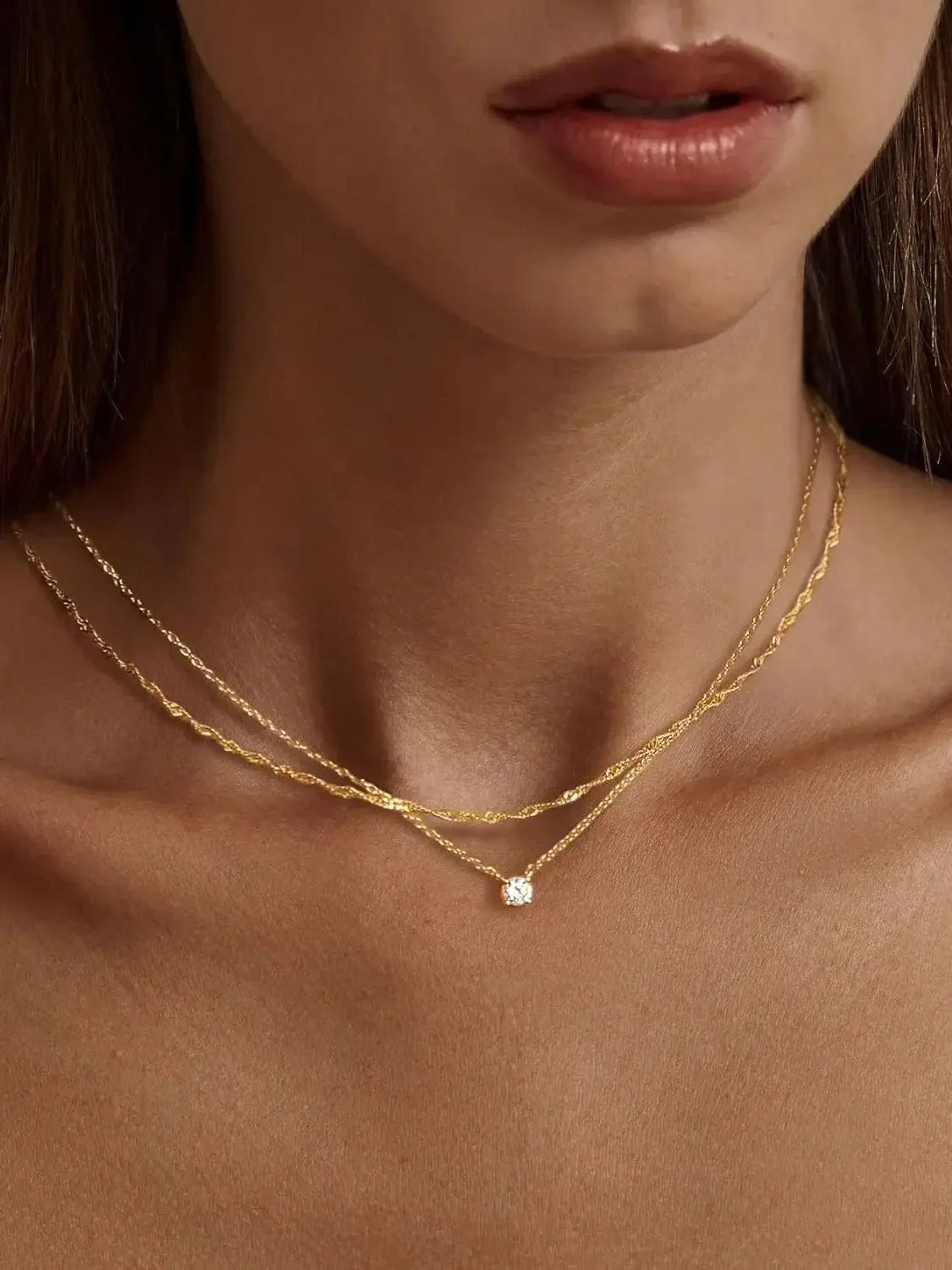 Gold Sterling Silver Choker Necklace