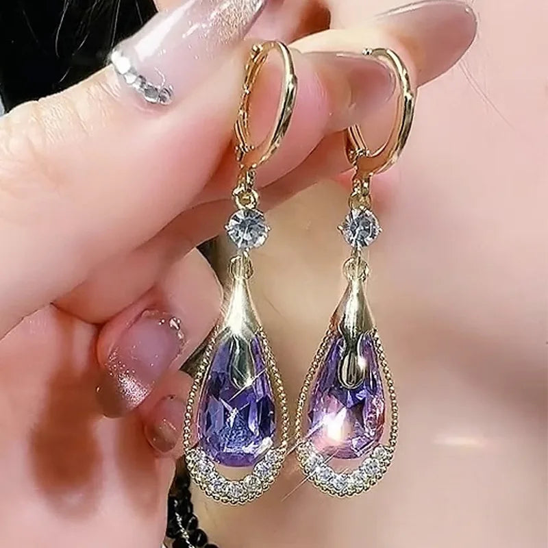 Zircon Butterfly Tassel Earrings