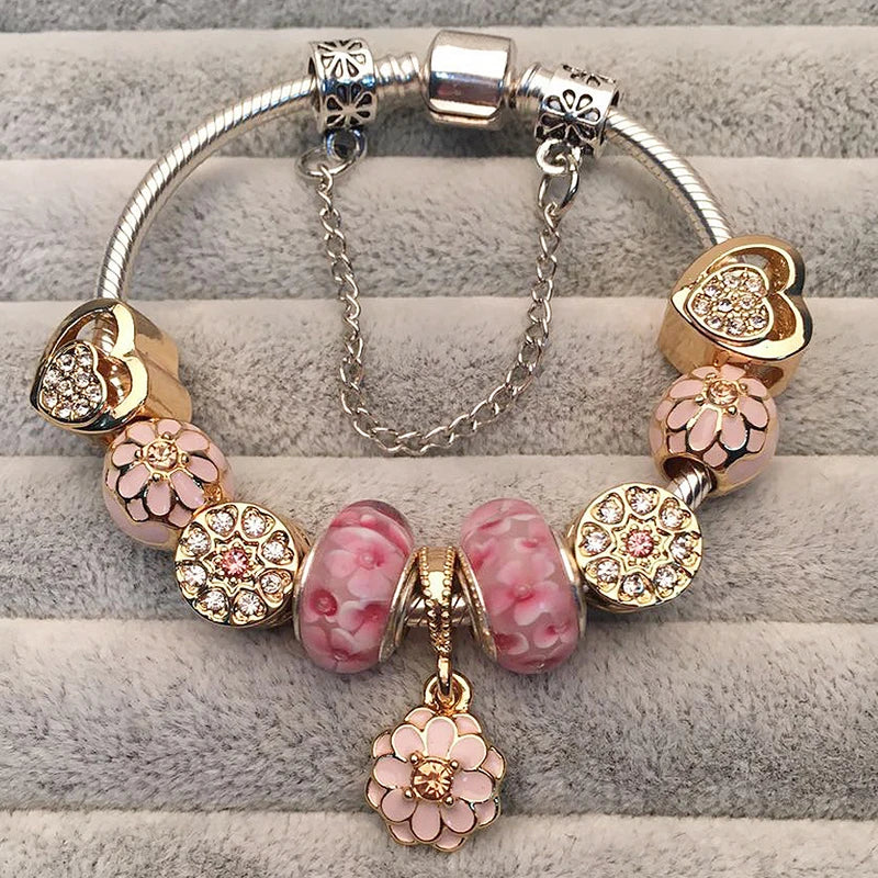 Cherry Blossoms Charm Bracelets