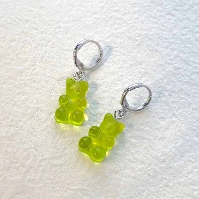 Cute Acrylic Candy Gummy Bear Dangle Earrings
