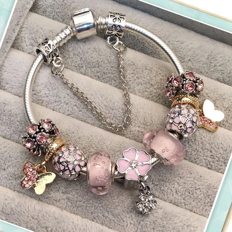 Cherry Blossoms Charm Bracelets