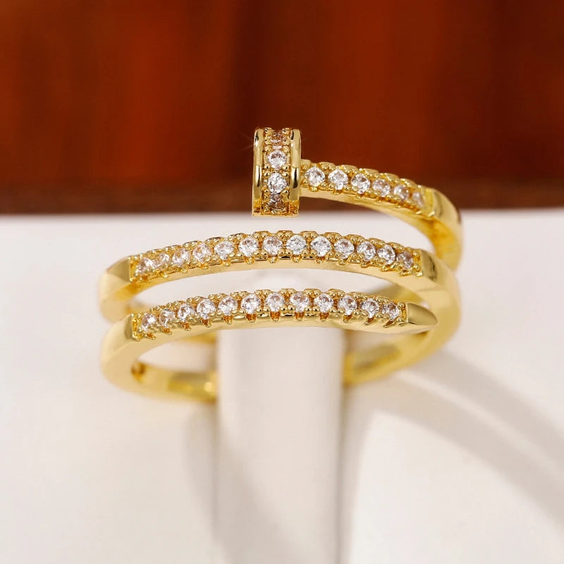 Zircon Multilayer Adjustable Rings