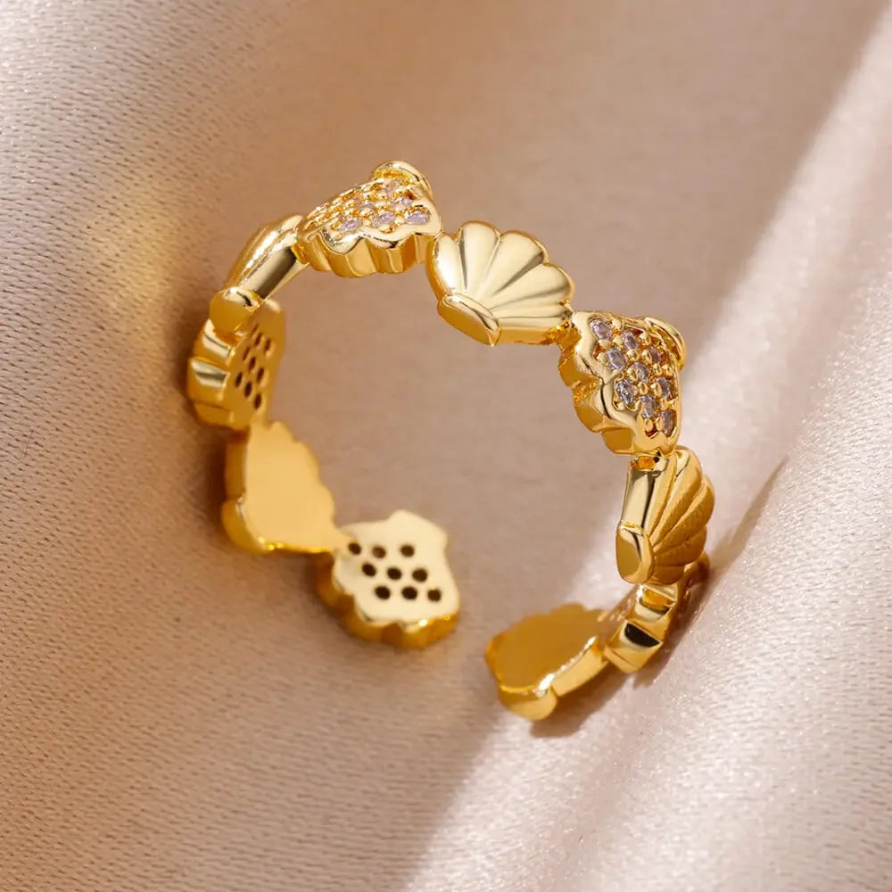 Starfish Shell Open Rings