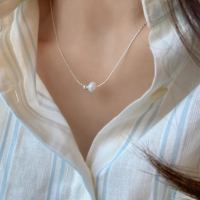 Pearl Simple Elegant Pendant Necklace