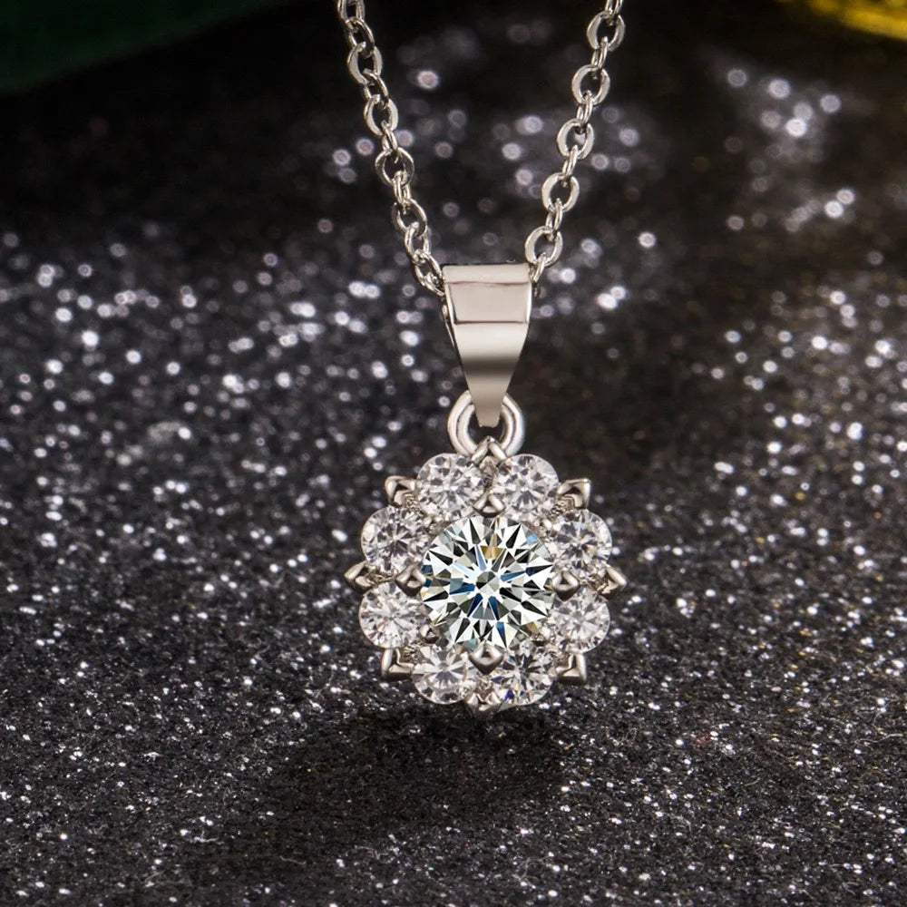 Zirconia Pendant Necklace Earrings Set