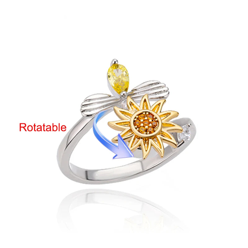 Four Clover Rotating Anxiety Rings