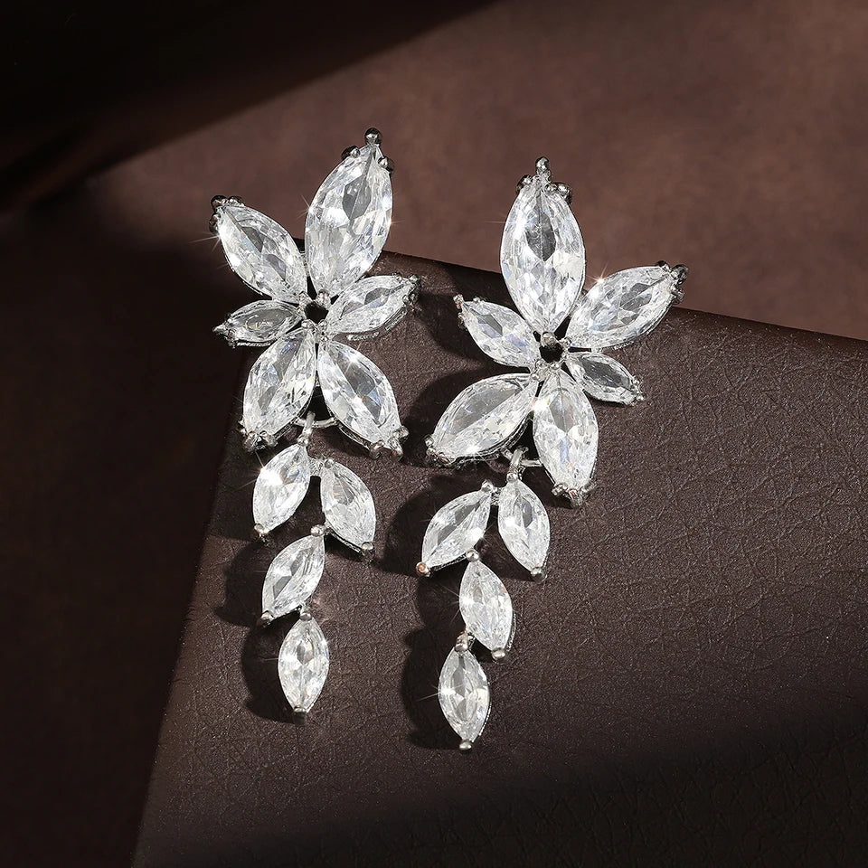 Leaf Zircon Earrings