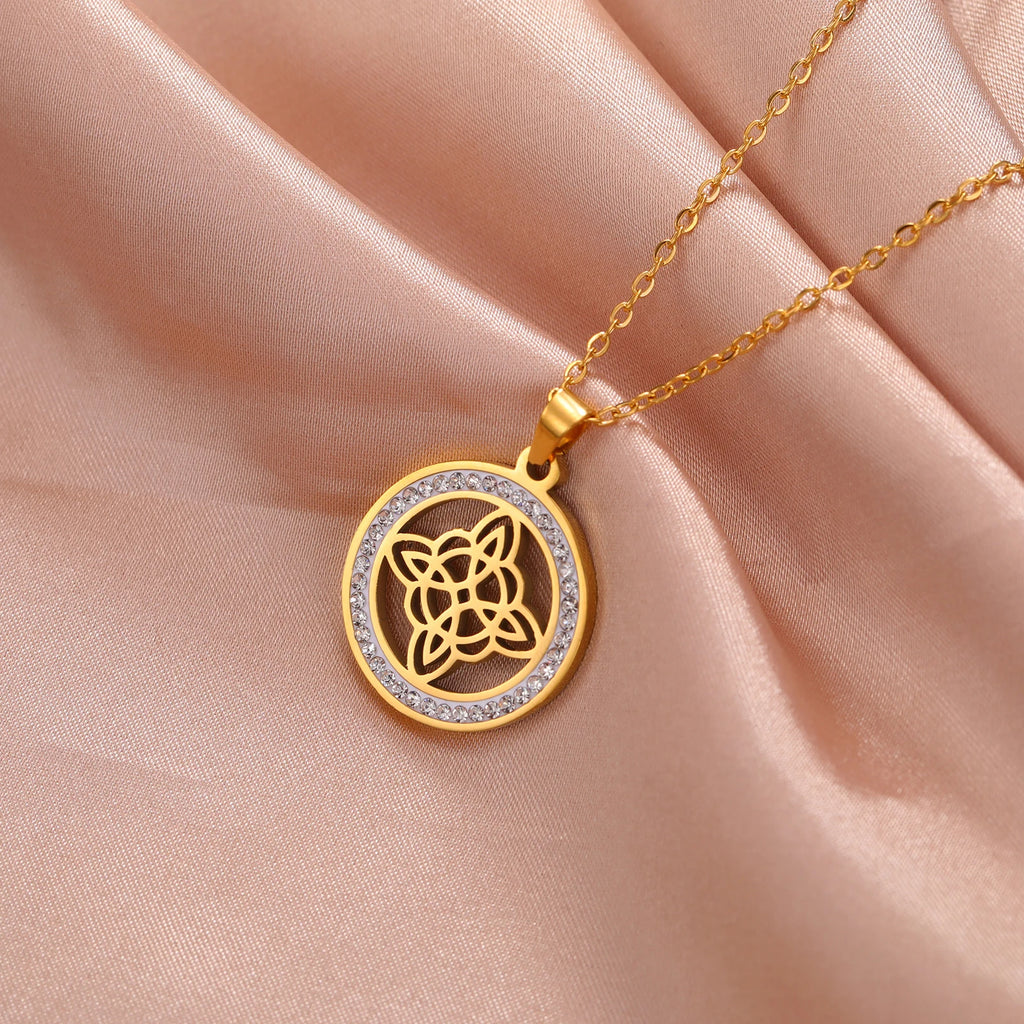 Zircon Round Pendant Necklaces