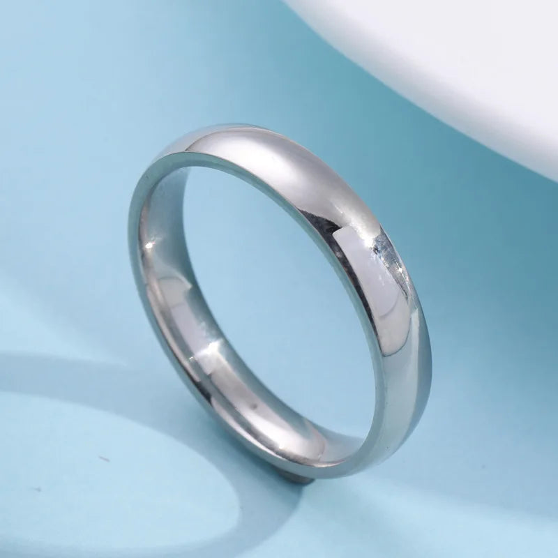 Curved Stainless Steel Couple Ring