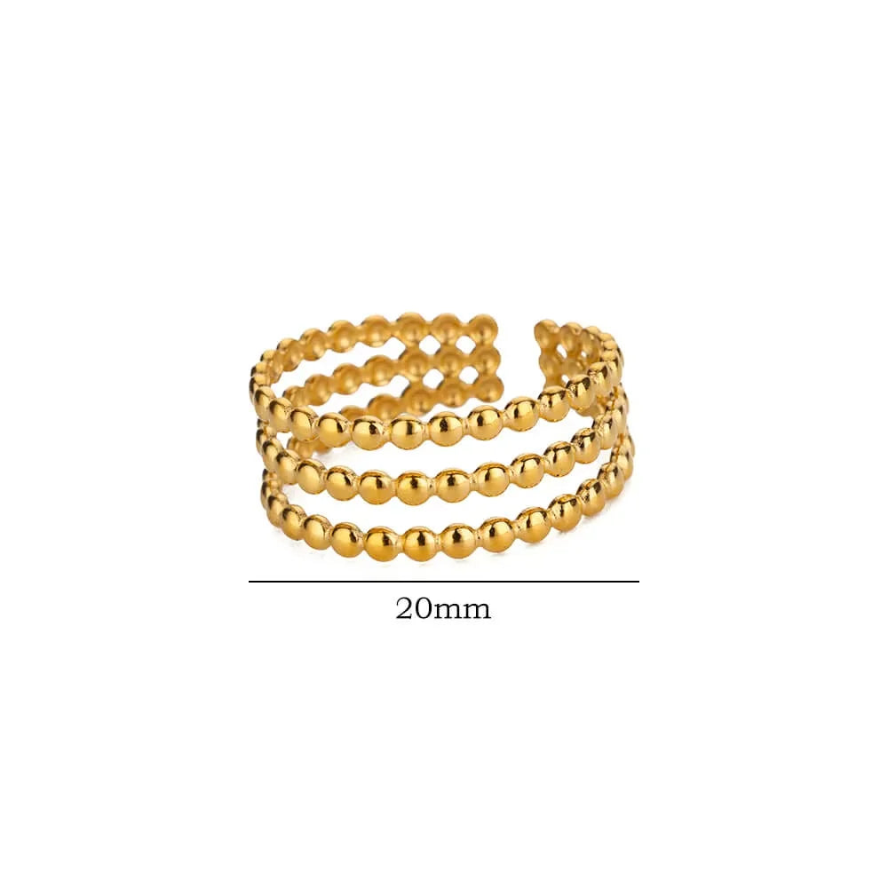 Elegant Stainless Steel Big Bloom Flower Rings