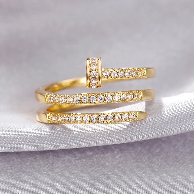 Zircon Multilayer Adjustable Rings