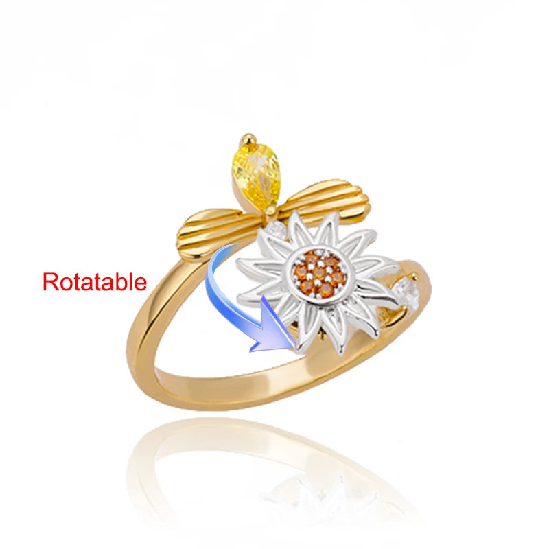 Four Clover Rotating Anxiety Rings