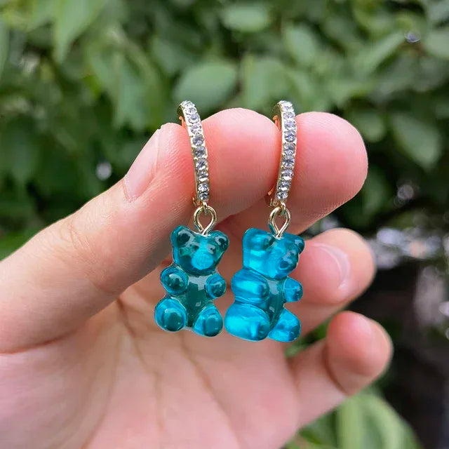 Cute Acrylic Candy Gummy Bear Dangle Earrings