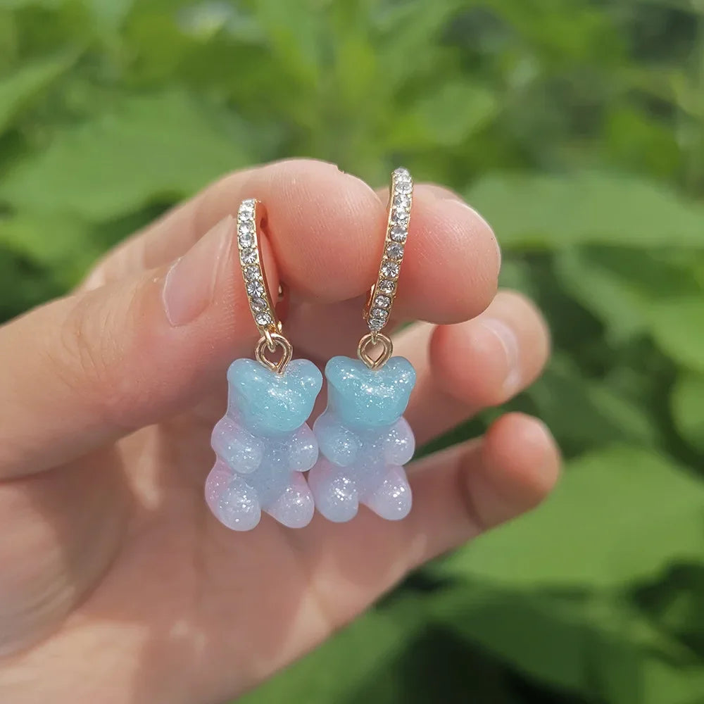 Cute Acrylic Candy Gummy Bear Dangle Earrings