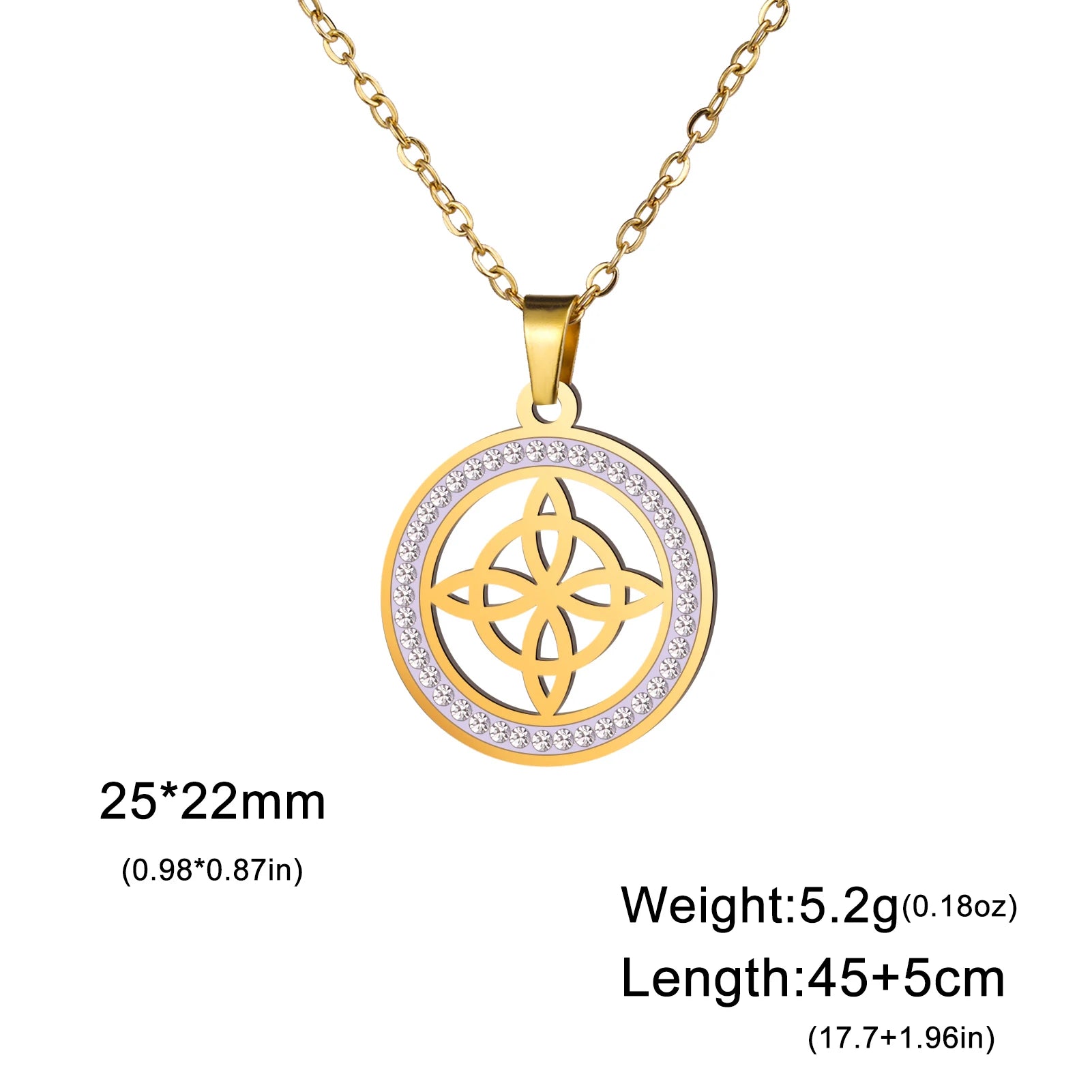 Zircon Round Pendant Necklaces